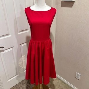 Lindy Bop Audrey Dress in Red Size Large Sleeveless Full Skirt Retro Fifties